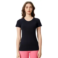 Streetwear Sports Solid Color Nylon Cotton Blend Round Neck Active Tops T-shirt main image 3