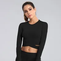 Sports Solid Color Polyester Round Neck Active Tops T-shirt main image 3