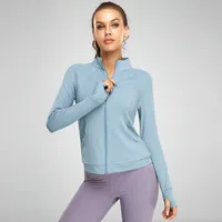 Lady Sports Solid Color Polyester Standing Collar Active Tops Coat main image 1