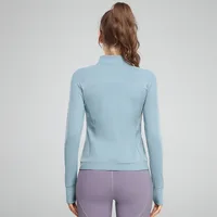 Lady Sports Solid Color Polyester Standing Collar Active Tops Coat main image 2