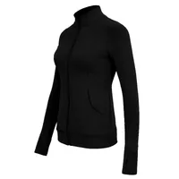 Lady Sports Solid Color Polyester Standing Collar Active Tops Coat sku image 7