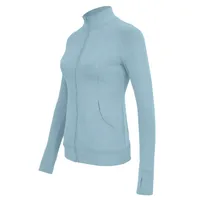 Lady Sports Solid Color Polyester Standing Collar Active Tops Coat sku image 10