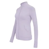 Lady Sports Solid Color Polyester Standing Collar Active Tops Coat sku image 12