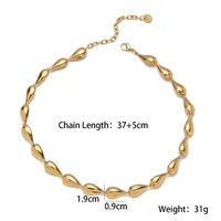 Simple Style Commute Water Droplets 304 Stainless Steel Women's Choker main image 2