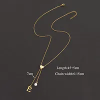 Elegant Simple Style Classic Style Letter Heart Shape 201 Stainless Steel 304 Stainless Steel Copper Women's Pendant Necklace sku image 5