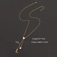 Elegant Simple Style Classic Style Letter Heart Shape 201 Stainless Steel 304 Stainless Steel Copper Women's Pendant Necklace sku image 12