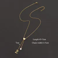 Elegant Simple Style Classic Style Letter Heart Shape 201 Stainless Steel 304 Stainless Steel Copper Women's Pendant Necklace sku image 23