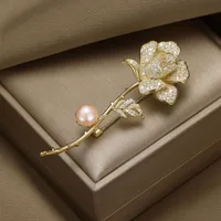 Elegant Streetwear Rose Flower Copper Zircon Women's Brooches main image 1