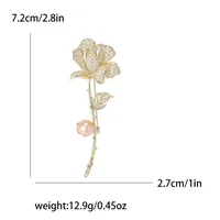 Elegant Streetwear Rose Flower Copper Zircon Women's Brooches sku image 1