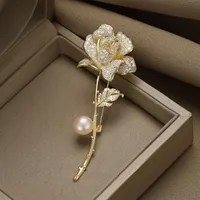 Elegant Streetwear Rose Flower Copper Zircon Women's Brooches main image 4