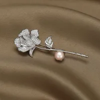 Elegant Streetwear Rose Flower Copper Zircon Women's Brooches main image 5