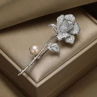 Elegant Streetwear Rose Flower Copper Zircon Women's Brooches main image 6