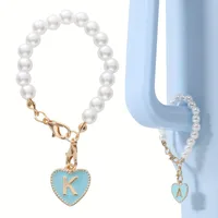 Lady Letter Artificial Pearl Metal Keychain main image 1
