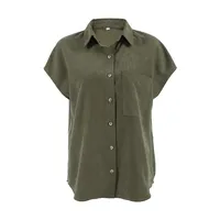 Women's Blouse Sleeveless Blouses Pocket Casual Solid Color main image 5