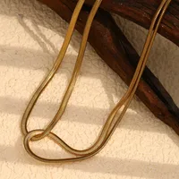 Vintage Style Geometric 304 Stainless Steel 18K Gold Plated Women's Double Layer Necklaces main image 1