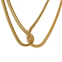 Vintage Style Geometric 304 Stainless Steel 18K Gold Plated Women's Double Layer Necklaces sku image 1