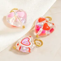 Cute Heart Shape 304 Stainless Steel Glass Jewelry Accessories main image 4