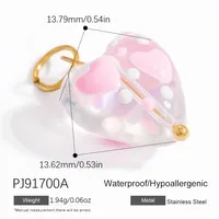 Cute Heart Shape 304 Stainless Steel Glass Jewelry Accessories main image 2