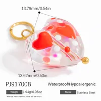 Cute Heart Shape 304 Stainless Steel Glass Jewelry Accessories sku image 2