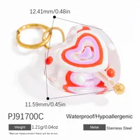 Cute Heart Shape 304 Stainless Steel Glass Jewelry Accessories sku image 3