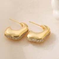 1 Pair Retro Simple Style Geometric Copper Ear Studs main image 5