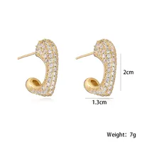 1 Pair Retro Simple Style Geometric Copper Ear Studs main image 2