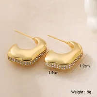 1 Pair Retro Simple Style Geometric Copper Ear Studs main image 3