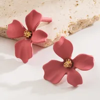 Womens Floral Paint Alloy Earrings Nhln148182 sku image 5