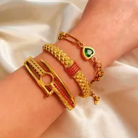 Simple Style IG Style Geometric Titanium Steel Plating Inlay Zircon Women's Bracelets Bangle main image 1