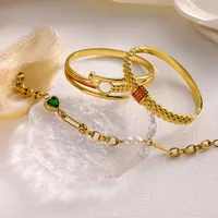 Simple Style IG Style Geometric Titanium Steel Plating Inlay Zircon Women's Bracelets Bangle main image 3