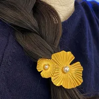 Women's Sweet IG Style Heart Shape Flower 304 Stainless Steel Inlay Pearl Hair Tie main image 3