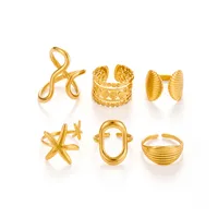 Vintage Style French Style Simple Style Geometric Starfish Shell 304 Stainless Steel Unisex Open Rings main image 10