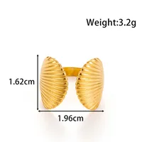 Vintage Style French Style Simple Style Geometric Starfish Shell 304 Stainless Steel Unisex Open Rings sku image 11