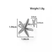 Vintage Style French Style Simple Style Geometric Starfish Shell 304 Stainless Steel Unisex Open Rings sku image 4