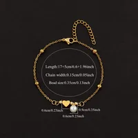 Elegant Simple Style Classic Style Letter Heart Shape 201 Stainless Steel 304 Stainless Steel Artificial Pearl Women's Bracelets main image 2