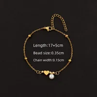 Elegant Simple Style Classic Style Letter Heart Shape 201 Stainless Steel 304 Stainless Steel Artificial Pearl Women's Bracelets sku image 23