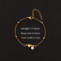 Elegant Simple Style Classic Style Letter Heart Shape 201 Stainless Steel 304 Stainless Steel Artificial Pearl Women's Bracelets sku image 24