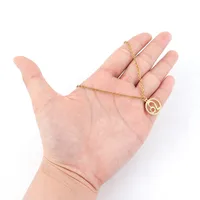 Elegant Simple Style Classic Style Round Constellation 201 Stainless Steel Copper Hollow Out Women's Pendant Necklace main image 4