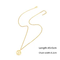 Elegant Simple Style Classic Style Round Constellation 201 Stainless Steel Copper Hollow Out Women's Pendant Necklace sku image 2