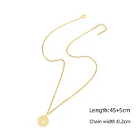Elegant Simple Style Classic Style Round Constellation 201 Stainless Steel Copper Hollow Out Women's Pendant Necklace sku image 4