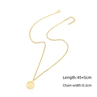 Elegant Simple Style Classic Style Round Constellation 201 Stainless Steel Copper Hollow Out Women's Pendant Necklace sku image 6