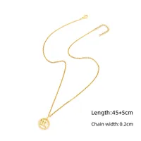 Elegant Simple Style Classic Style Round Constellation 201 Stainless Steel Copper Hollow Out Women's Pendant Necklace sku image 7
