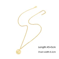 Elegant Simple Style Classic Style Round Constellation 201 Stainless Steel Copper Hollow Out Women's Pendant Necklace sku image 11