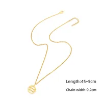 Elegant Simple Style Classic Style Round Constellation 201 Stainless Steel Copper Hollow Out Women's Pendant Necklace sku image 12