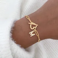 Elegant Simple Style Letter Heart Shape 201 Stainless Steel Copper Mother'S Day Women's Bracelets main image 1