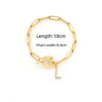 Elegant Simple Style Letter Heart Shape 201 Stainless Steel Copper Mother'S Day Women's Bracelets sku image 12