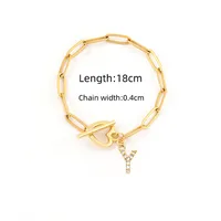 Elegant Simple Style Letter Heart Shape 201 Stainless Steel Copper Mother'S Day Women's Bracelets sku image 22