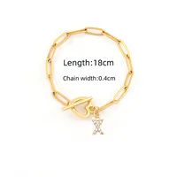 Elegant Simple Style Letter Heart Shape 201 Stainless Steel Copper Mother'S Day Women's Bracelets sku image 26