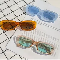 Hip-Hop Streetwear Solid Color Ac Square Full Frame Glasses main image 1