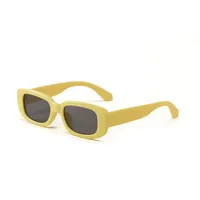 Hip-Hop Streetwear Solid Color Ac Square Full Frame Glasses sku image 2